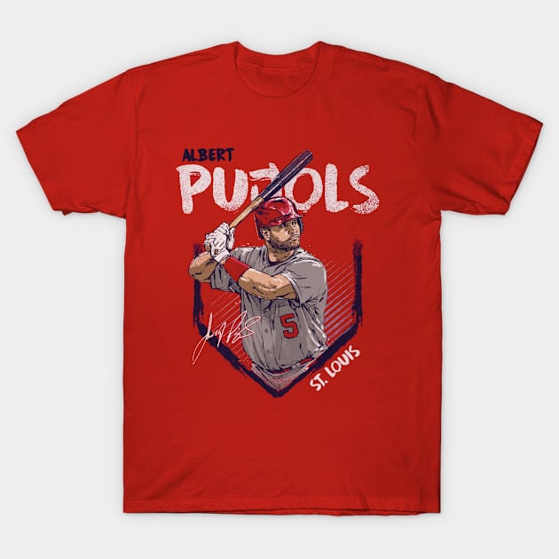 Albert Pujols St. Louis Base T-Shirt by Jesse Gorrell